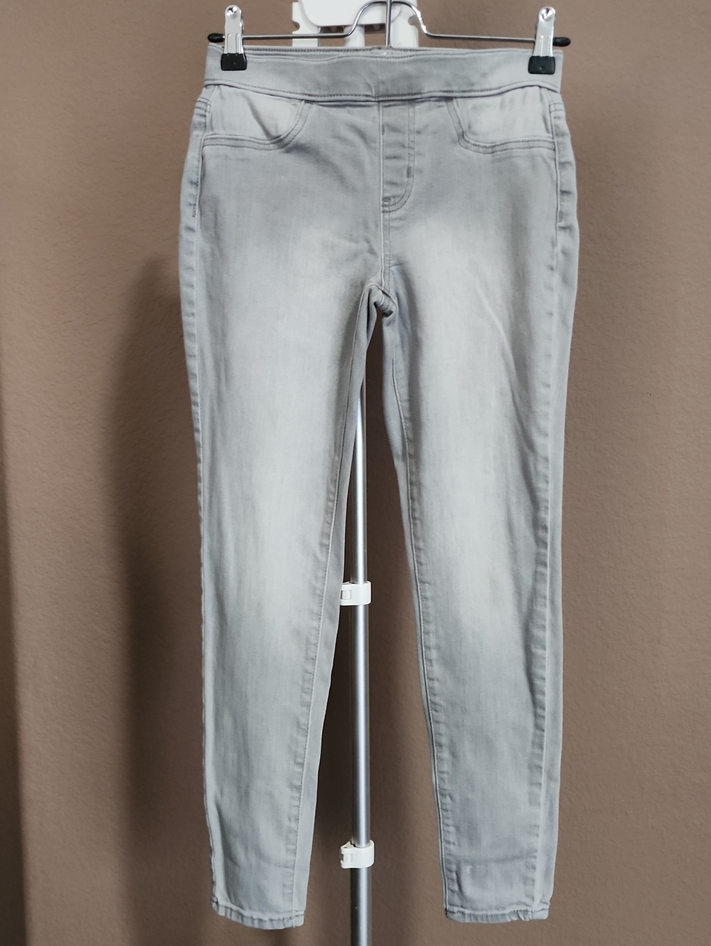 Girl's Light Gray Denim Jeggings